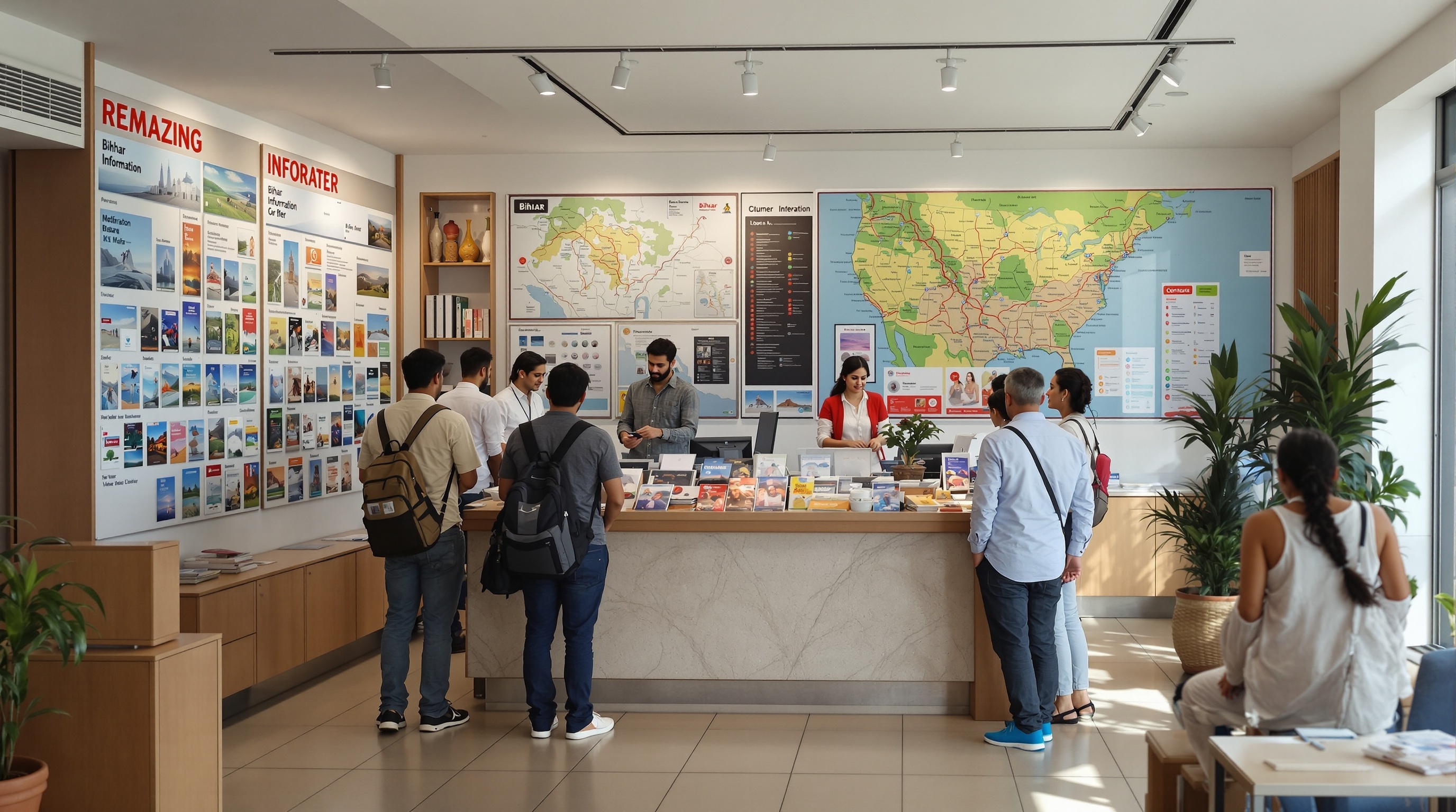 Tourist information center with helpful staff and travel brochures